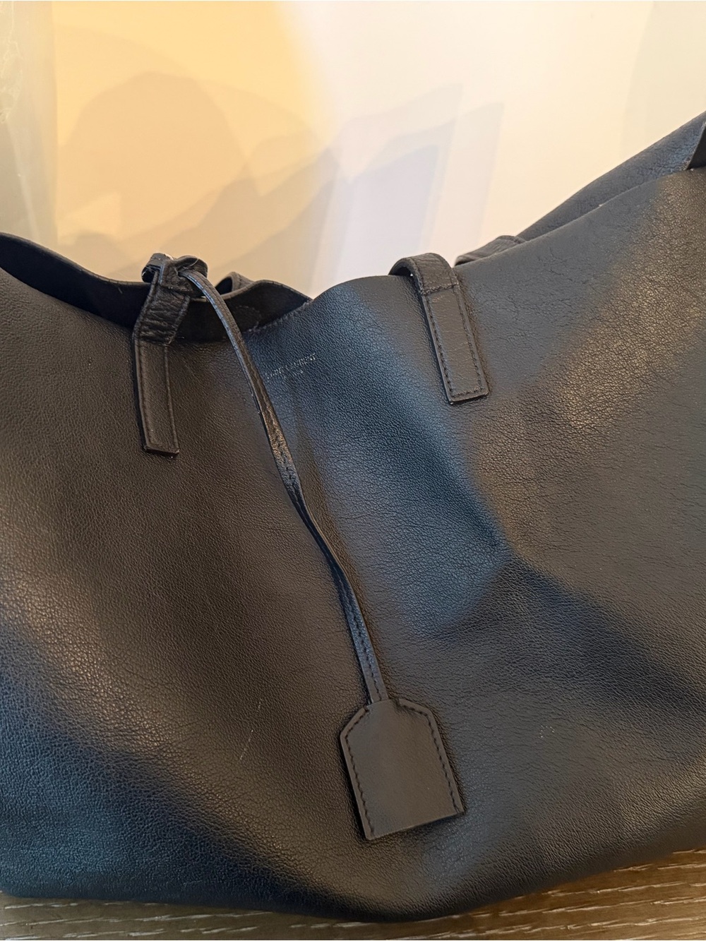 Classic Black Leather Men’s Tote Bag